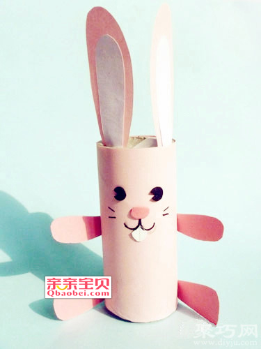 卷纸筒可爱小兔子手工制作