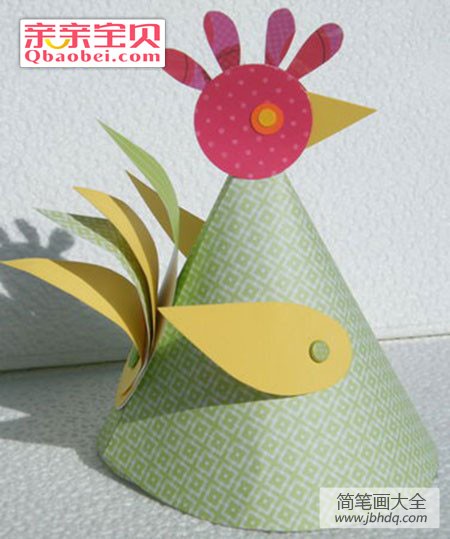 手工卡纸公鸡制作方法