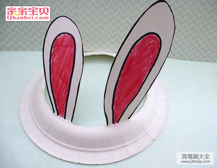 纸盘兔子帽制作方法