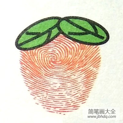 草莓指印画教程