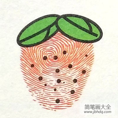 草莓指印画教程