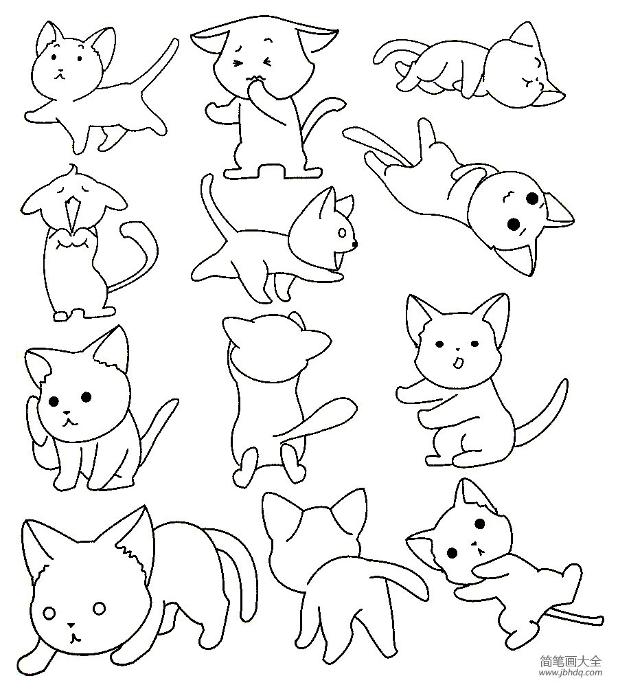 小猫简画图大全图片