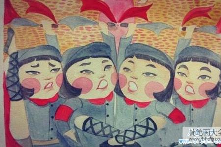 八一建军节儿童美术绘画作品大全：红色娘子军
