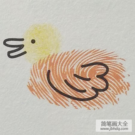 小鸭子指印画教程