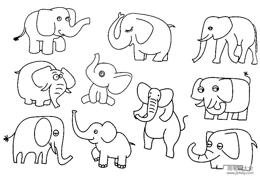 大象简笔画大全及画法步骤