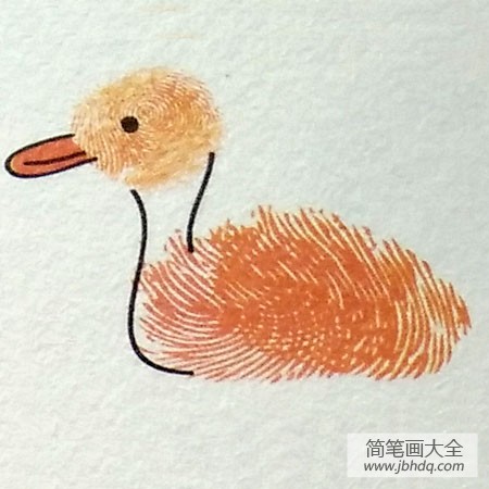 鸭子指印画教程