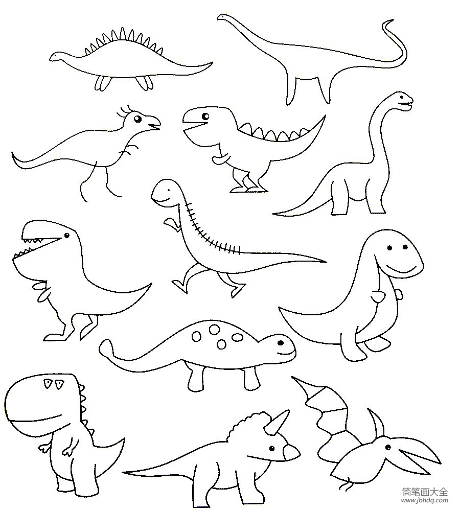 恐龙简笔画步骤图片