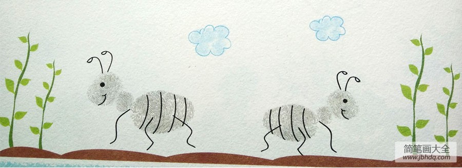 蚂蚁指印画教程
