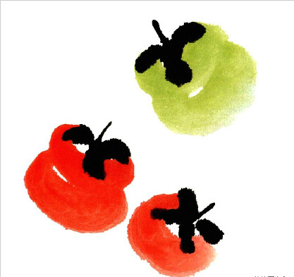 儿童国画基础教程5 柿子