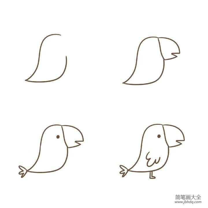 一组关于小鸟的简笔画教程