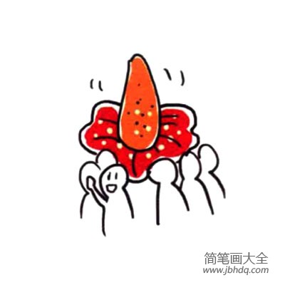 四步画出可爱简笔画 世界上最大的花 大王花