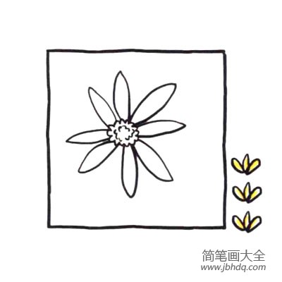 四步画出可爱简笔画 清火明目的菊花