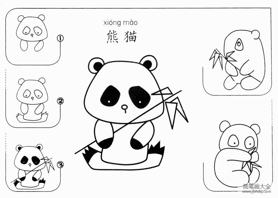 可爱大熊猫怎么画