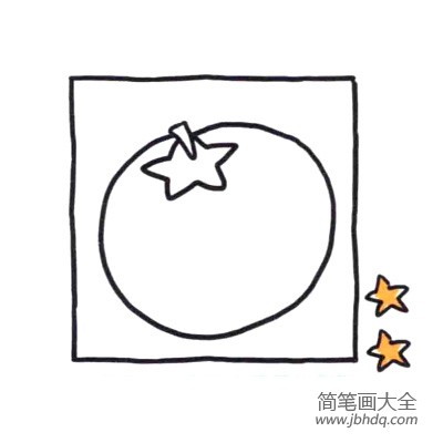 2.在五角星下面画出扁扁的圆形。
