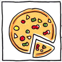 四步画出可爱简笔画 料多味足的披萨