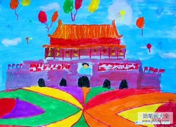 北京天安门广场儿童画图片