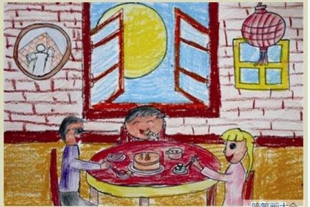 六年级中秋节儿童画图片：明月光