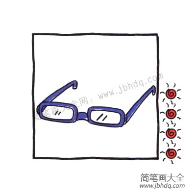4.画出完整的眼镜．涂上自己喜欢的颜色。