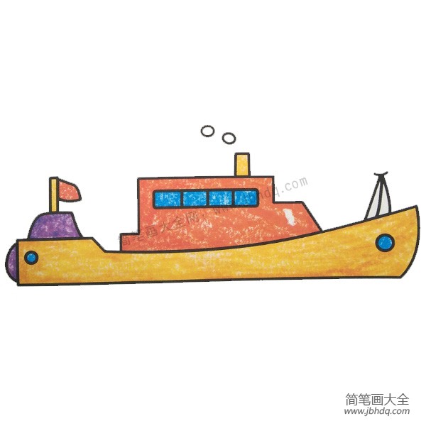 幼儿学画汽船2