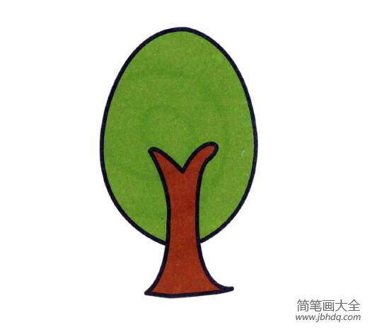 涂色简笔画一棵小树