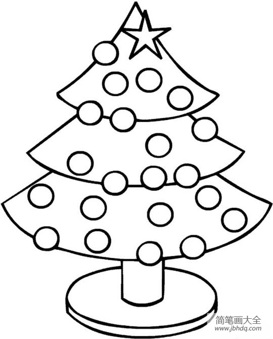 漂亮的圣诞树简笔画图片