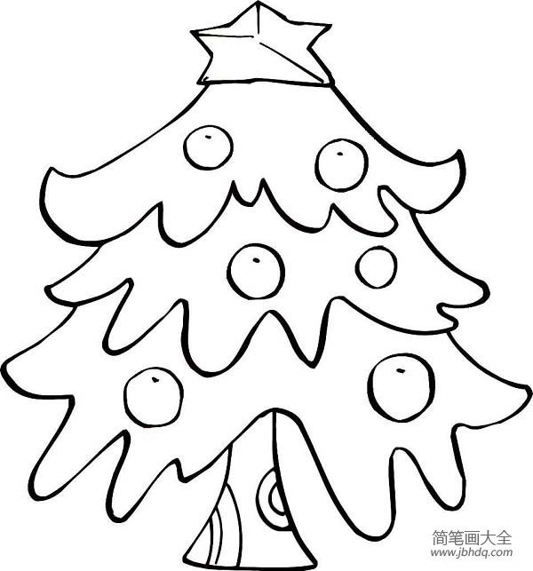 圣诞节漂亮的圣诞树简笔画
