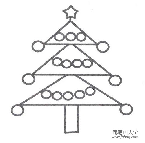 简单漂亮的圣诞树简笔画