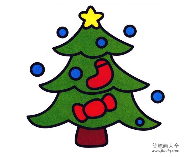 漂亮圣诞树简笔画