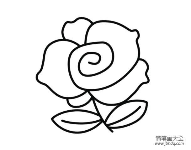 玫瑰花的画法图片彩色