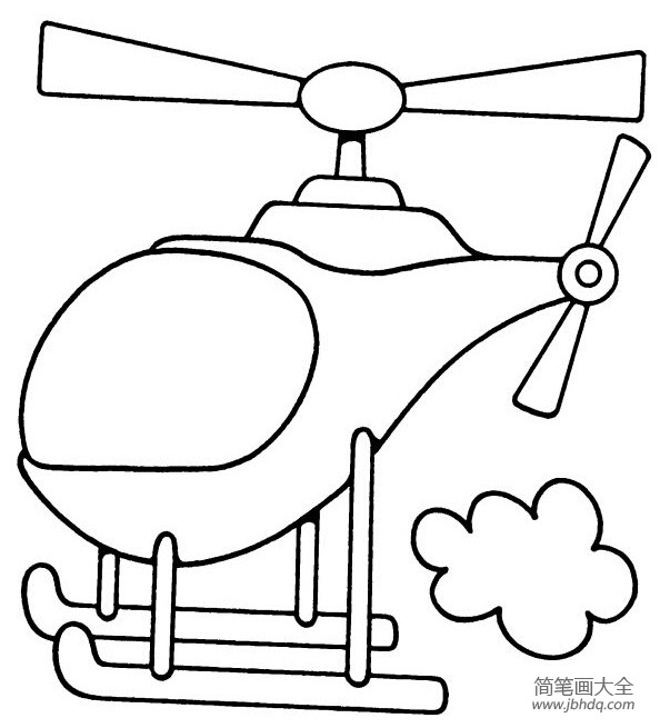 大型卡通直升飞机简笔画图片