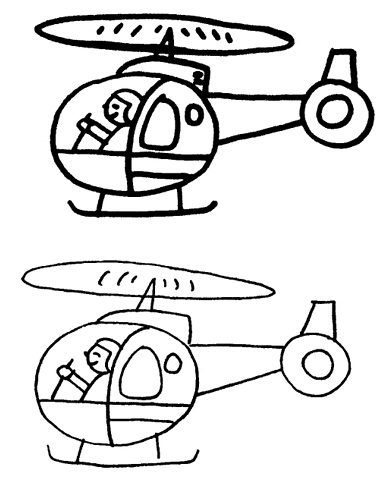 卡通直升飞机怎么画
