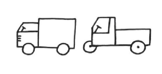 行驶中的小货车简笔画
