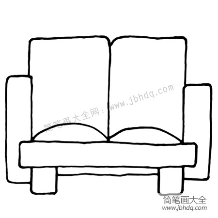 4.画出沙发的坐垫。