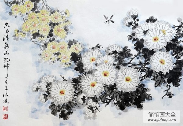 关于重阳节的儿童画-重阳赏菊