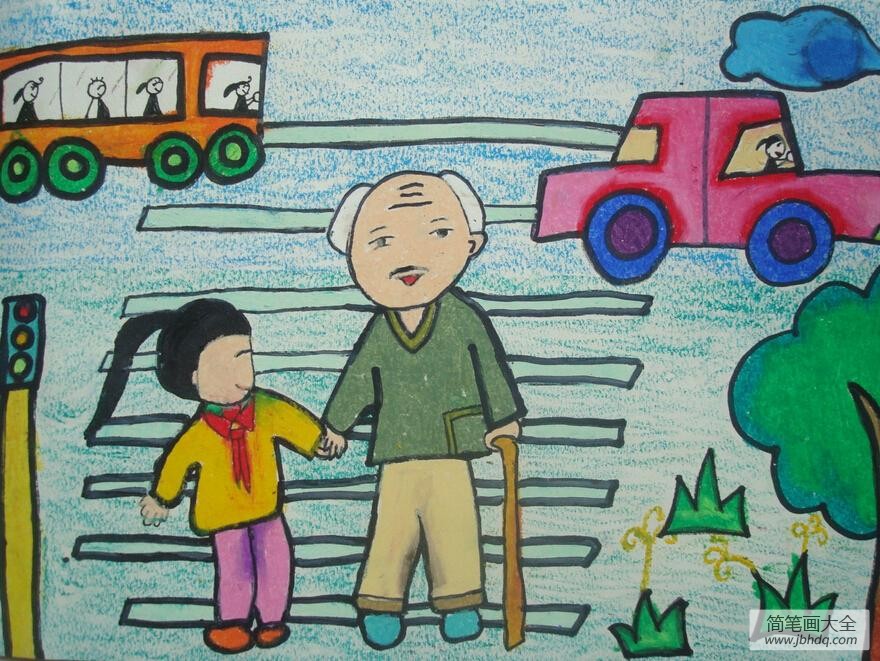 儿童画重阳节的图画-感恩重阳节