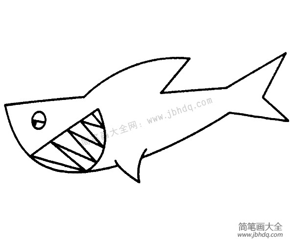 鲨鱼简笔画大全及画法步骤