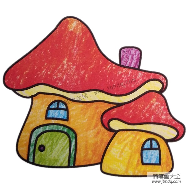 幼儿学画蘑菇屋3
