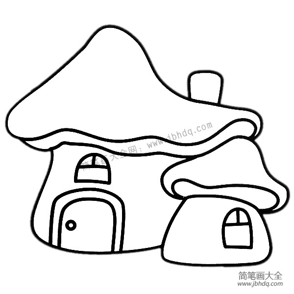 蘑菇屋简笔画图片