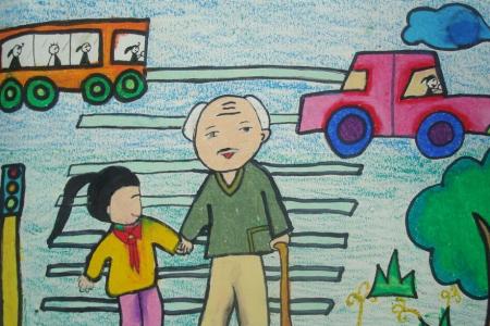 儿童画重阳节的图画-感恩重阳节