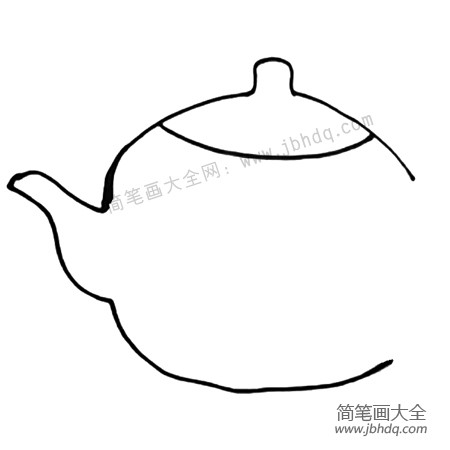 3.补充完成茶壶圆圆的身体。