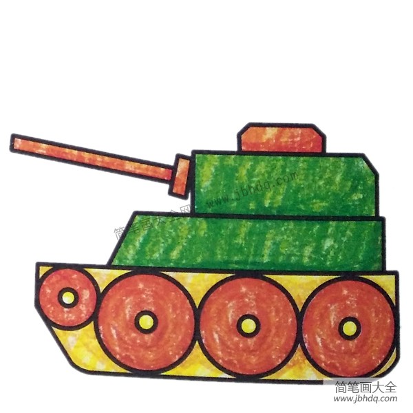 军事交通工具 坦克简笔画