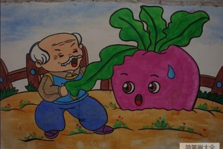 老爷爷拔萝卜,有关于重阳节的儿童画作品