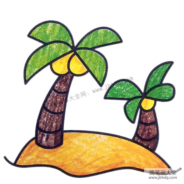 椰子树填色图片