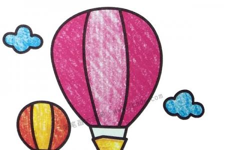 漂亮的热气球简笔画图片