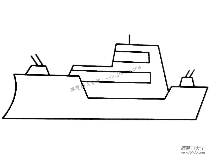 简单的军舰简笔画图片
