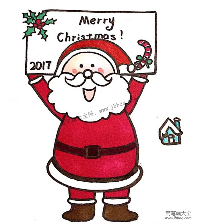 merry chirsmas 圣诞老人简笔画图片