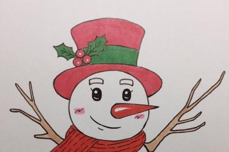 圣诞雪人简笔画教程