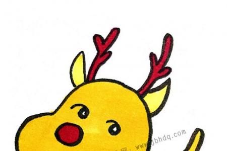 可爱的圣诞鹿简笔画图片