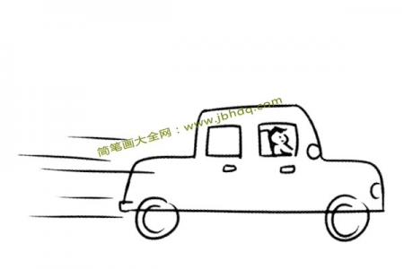 高速飞驰的小汽车简笔画图片