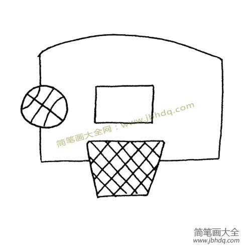 篮球架简笔画图片